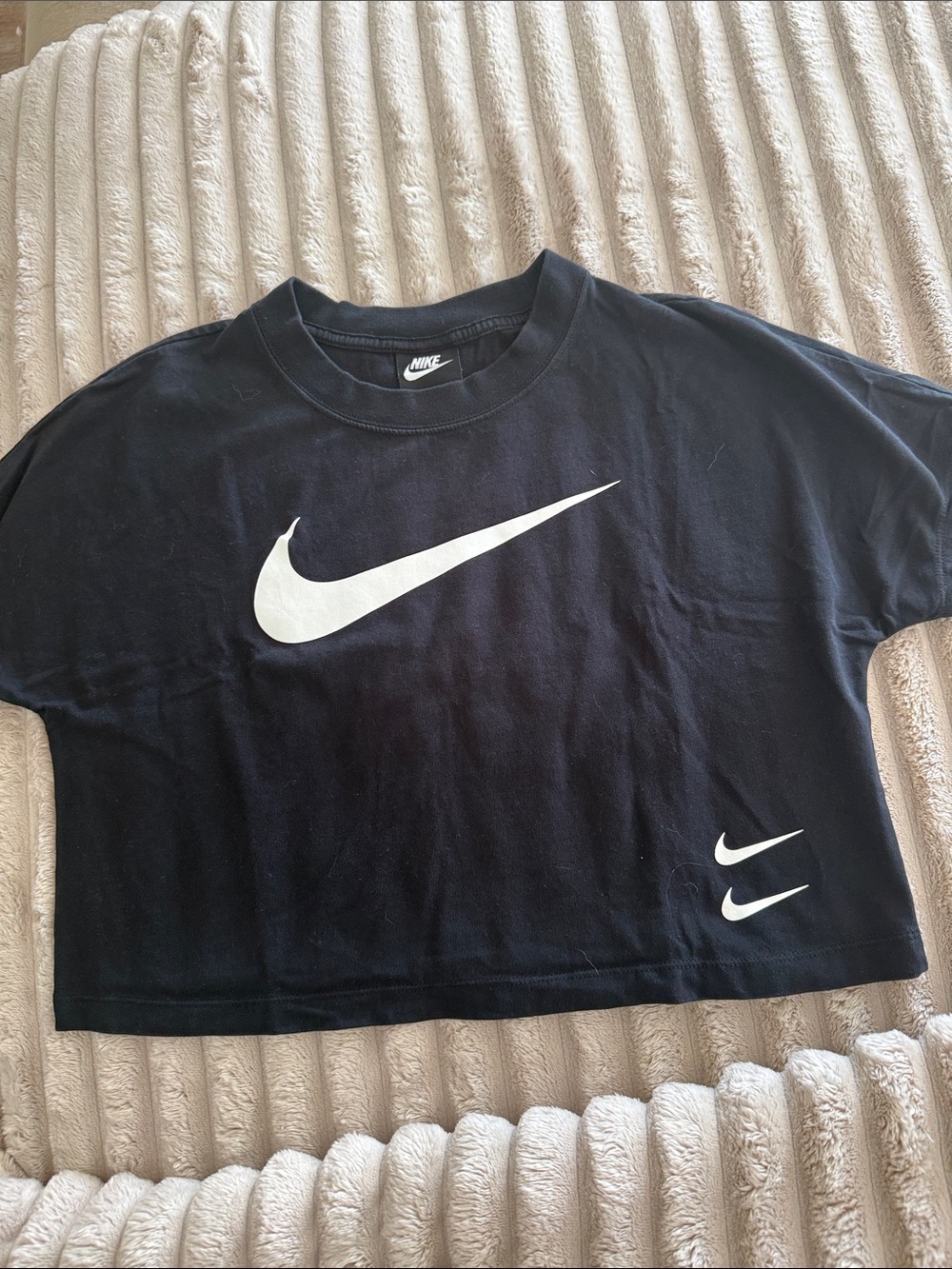 Nike Black Tee with White Swoosh Logos